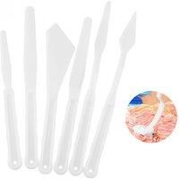 5Pcs/6Pcs Art Scraper Set Watercolor Color Mixing Supplies Multi-Specification Plastic Oil Painting Color Mixing Tools