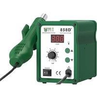 Lead-Free Spiral Heat Gun Station SMD Rework Station Single LED Digital Display Temperature Adjustable With 3Pcs Wind Gun Nozzle