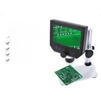 600X Digital Electronic Microscope 4.3 inch LCD Display Aluminum Alloy Base Adjust LED Lights for