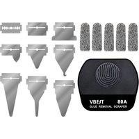 Magnetic Double-Sided Blade Fixture Handle With 9Pcs Blade and 5Pcs Knitted Fingerstall for Screen Repair Scraper Tool