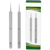 Stainless Steel Flying Lead Tweezers Pack of Two Fingerprint Fly-Wire Tweezer Clamp 0.01mm
