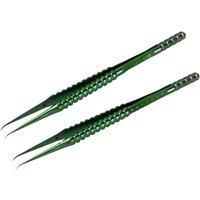 Precision Titanium Alloy Tweezers Green Fine Pointed/Bent Tweezers for Electronics Micro Soldering