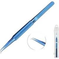 1Piece Precision Titanium Alloy Curved Tweezers Clamp 0.15mm Edge Precision Fingerprint Tweezers for Main Board Copper Wire