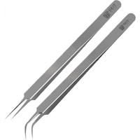 1Piece Precision Tweezers Ultra Thin Straight Curved Fine Tips Forceps Clips for 0.01mm Jump Fly