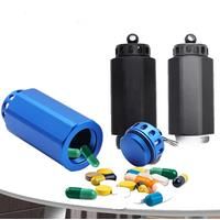 Waterproof Aluminum Pill Box Keychain Carabiner Medicine Case Container Bottle Holder Outdoor Pill