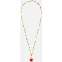 Wilhelmina Garcia Heart Recycled Gold-Plated and Enamel Necklace