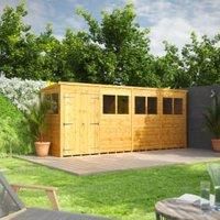 Power Pent 16' x 4' Double Door Garden Shed