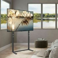 Fativo Black Universal Floor TV Stand Mount Height Adjustable TV Bracket For 32-100 Inch Led Oled Lcd Plasma Flat Curved Screens  - black