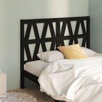 Bed Headboard Black 166x4x100 cm Solid Wood Pine