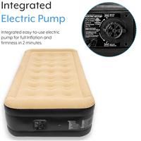 Janoon Ltd High Raised Inflatable Air Bed Mattress Builtin Electric Pump Double Queen Single (High Raised Single AirBed)