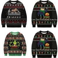 Christmas Snowflake Print Sweater - 7 Sizes & 4 Designs