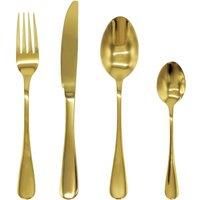 Cutlery Set Gold Plated Stainless Steel 16 Piece Set Forks Spoon Wedding Christmas Dinnerware Glim&Glam