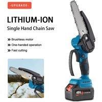 6 Inch Mini Chainsaw Cordless Handheld Saw Logging Pruning Gardening Power Tools Electric Chain Saw Portable Chainsaw