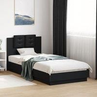 Berkfield Home Bed Frame with LED without Mattress Black 100x200 cm