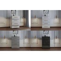 Modern High Gloss 4 Chester Drawers With Handles In 3 Colors