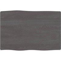 Table Top Dark Grey 60x40x(2-6) cm Treated Solid Wood Live Edge