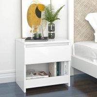 Berkfield Home Bedside Cabinet High Gloss White 40x30x39 cm Engineered Wood | Size: 40 x 30 x 39 cm