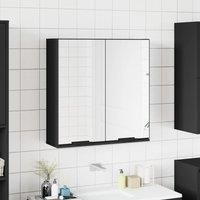 Berkfield Home Bathroom Mirror Cabinet Black 64x20x67 cm Engineered Wood | Size: 64 x 20 x 67 cm