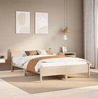 Berkfield Home Bed Frame without Mattress 135x190 cm Double Solid Wood Pine in Brown