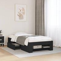 Berkfield Home Bed Frame without Mattress Black 75x190 cm Small Single Engineered Wood