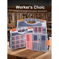 Tool Parts Box Portable Parts Box Hardware Tool Storage Box Plastic Box Multi-Compartment Screw Storage Organizer Case