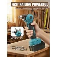 Electric Nail Hammer Adjustable Angle Nail Gun Portable Lithium-ion Cordless Hammer Drill Electric Straight Nail Gun