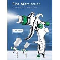 Auto Paint Spray Gun Handheld Mini Paint Spray Gun High Atomization Top Coat Spray Gun 1.4/0.8 Gravity Type Sandblasting Gun