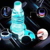 LED Holder Lights Dog Paw Car Coaster With 7 Colors Changing USB Charging Atmosphere Lamp Decoration