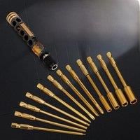 Skeletonized Lightweight Hexagon Socket Screwdriver 6.35mm Handle Model Aviation Repair 12-in-1