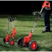 Foldable Electric Lawn Mower Li-ion Weeder Household with Wheels Multi-function Handheld Wireless