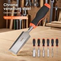 Chrome Vanadium Steel Woodworking Chisels 6 Piece Chisels Hand Set Plastic Handle Hardware Tools Chisels