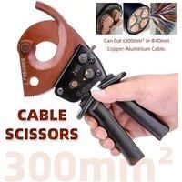 Ratchet Cable Cutter, Heavy Duty Wire Cutter for Aluminum Copper Cable up to 300mm, J40A Ratcheting