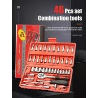 46PCS Ratchet Wrench Set Kit 1/4-Inch NEW Car Repair Tool Kit Socket Car Repair Tool Home hardware Combo Auto Repairing Tool