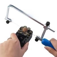 Mini Hand Frame Sawbow with 6pcs Spiral Blades Coping Jig Saw Adjustable DIY Cutting Hand Tools for