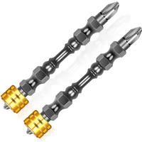 2 Piece 65mm Nunchuck Magnet Screwdriver with Metal Magnet Ring Electric Drill Tungsten Steel
