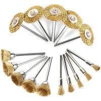 15pcs Brush Wire Wheel Brushes Set for Dremel Mini Drill Rotary Tools Electric Tool Engraver