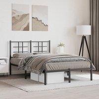 Berkfield Home Metal Bed Frame without Mattress with Headboard Black 120x190cm | Size: 120x190 cm