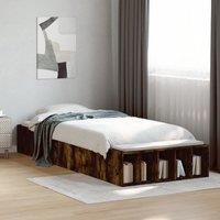 Berkfield Home Bed Frame without Mattress Smoked Oak 90x190 cm Single in Brown