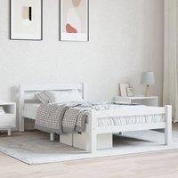 Berkfield Home Bed Frame White Solid Pinewood 100x200 cm