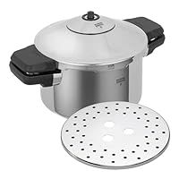 Kuhn Rikon Pressure Cooker Duromatic Inox 4L/24cm Food Steamer with Side Grips. Multi Cooker Hotpot with Auto Lock Lid. Stainless Steel Pot. Instant Cook Pot – 10 Year Kuhn Rikon Cookware Guarantee