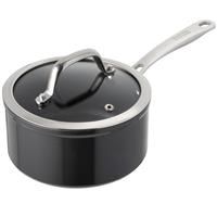 KUHN RIKON Easy Pro Aluminium Non-Stick Saucepan with Glass Lid, 1.5 Litre/16 cm Black