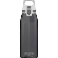 Sigg - Tritan Water Bottle - Total Color ONE Anthracite - Suitable For Carbonated Beverages - Dishwasher Safe - Leakproof - Featherweight BPA Free - 1L