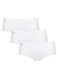 Sloggi Women/'s Basic+ Midi 3 Pack Brief, White, 10 UK