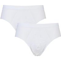 2 Pack White 24/7 Basic Natural Cotton Midi Briefs Men's 38 Mens - Sloggi