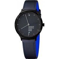 Mondaine Helvetica Light, Minimalist Black Leather Quartz Watch for Men and Women, MH1.L2222.LB, 38 MM