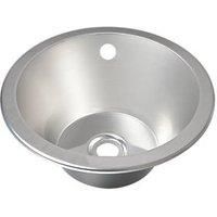 Kitchen Sink Inset 1 Bowl Stainless Steel Round Satin Finish 355 x 305mm