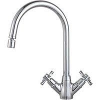 Franke Chrome Twin Lever Monobloc Kitchen Mixer Tap - Rotaflow