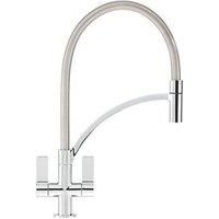 Franke Chrome Twin Lever Pull Out Kitchen Tap  Wave