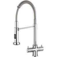 Franke Varzo Pull Out Mono Mixer Twin Lever Chrome Kitchen Tap