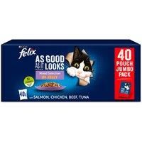Felix As Good As It Looks Mixed Selection in Jelly Cat Food 40 x 100g